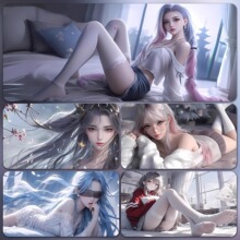 暴走萝莉金克丝电竞鼠标垫超大号游戏桌垫动漫男生厂家批发定制