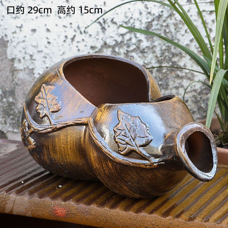 古法陶瓷循环水养鱼造景陶罐鱼缸过滤器鱼池全套生态流水瀑布摆件|undefined