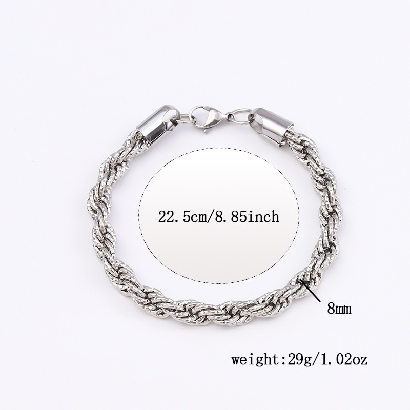 8mm wide and 22.5cm long [twisted steel color]
