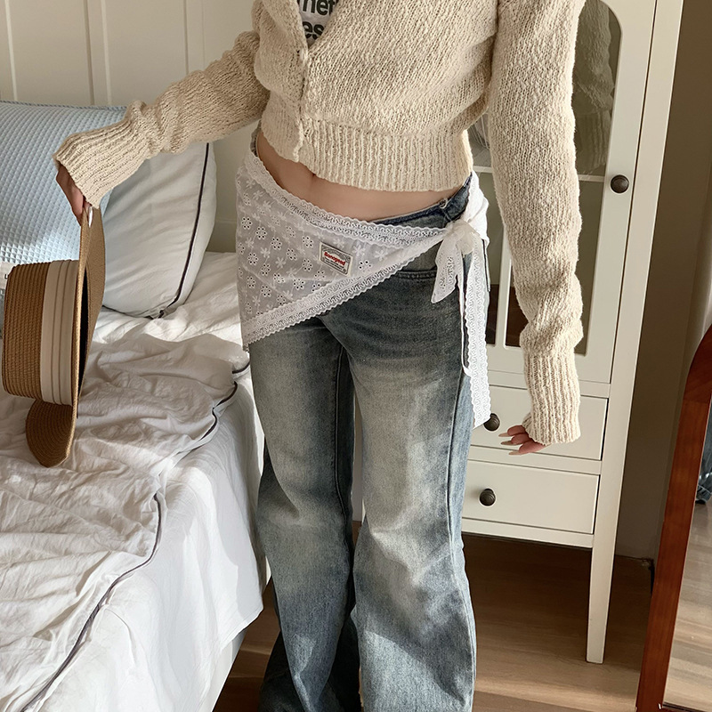 Pañuelo en la cabeza, estilo pastoral femenino de verano, moda multiusos, encaje, cortina de pedos, bufanda triangular de todo fósforo, cintura, bufanda en la cabeza de todo fósforo, banda para el cabello