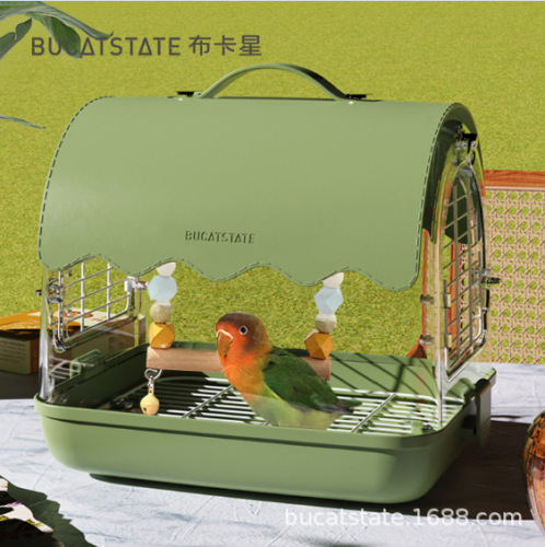 Buka star bird cage parrot take-out cage acrylic outdoor ornamental cage tiger skin peony black phoenix special bird cage