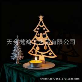 圣诞节立体彩绘摆件新款创意木制圣诞装饰品立体木质工艺品