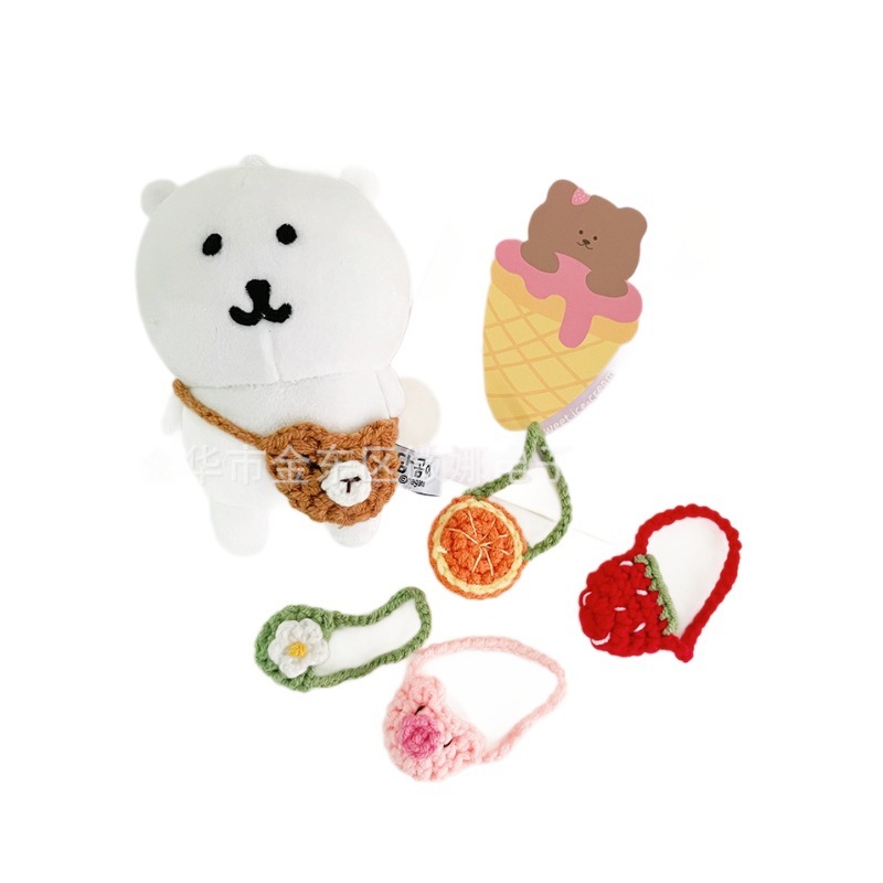 13cm 自虐的なクマの装飾かばん人形綿人形かわいいクマ豚ウールニットかぎ針編み完成品|undefined