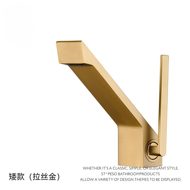 Amazon transfronterizo uno por uno, todo el grifo de lavabo frío y caliente de cobre, cascada creativa de un solo agujero, salida de agua, hotel, villa, hogar