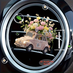 2025 Cross-Border Cute Acrylic Car Air Vent Decoration Aromatherapy Clip Car Supplies Decoration