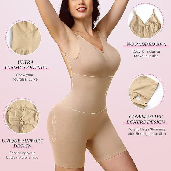 European and American Cross-border Seamless Shaping Clothes plus size U-back Hip Lifting Waist Women's Postpartum Shaping Abdominal Shaping Jumbo Clothes for Foreign Trade