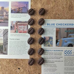 Cross-border Creative Coffee Bean Pin Cartoon Resin Cork Board Felt Message Board Photo Fixed Decorative Pin