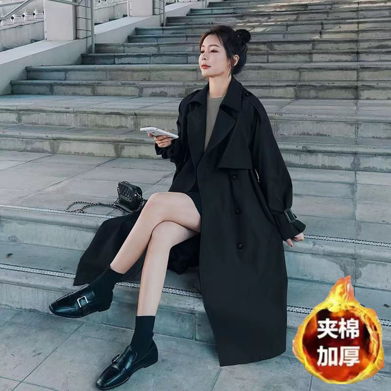 今年流行风衣2025秋冬新款小个子韩系中长款chic英伦风过膝大衣女|undefined