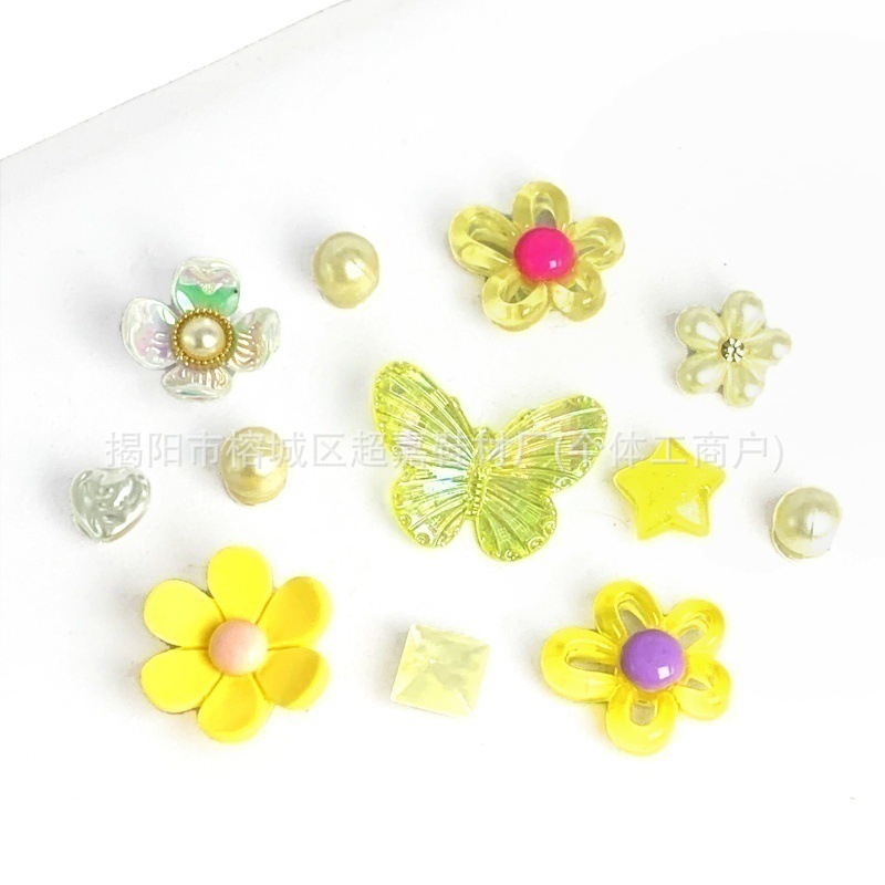 CJ-188 flores de mariposa amarillas