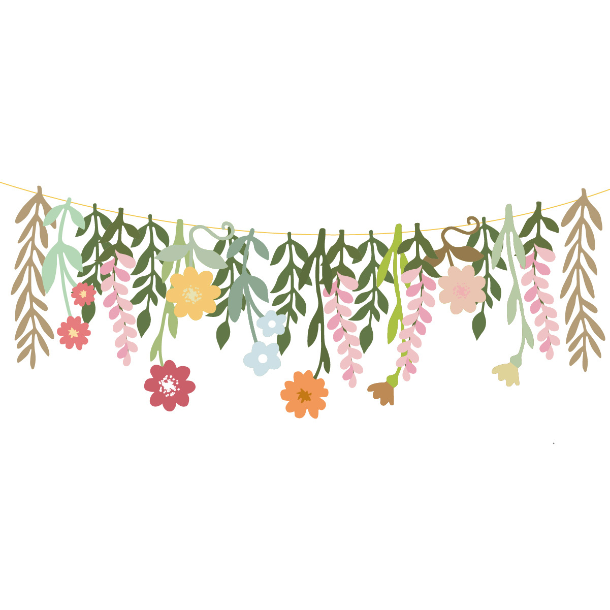 2025ins wind pull flower holiday flower fairy leaf set hanging decoration birthday decoration flower banner holiday decoration 5