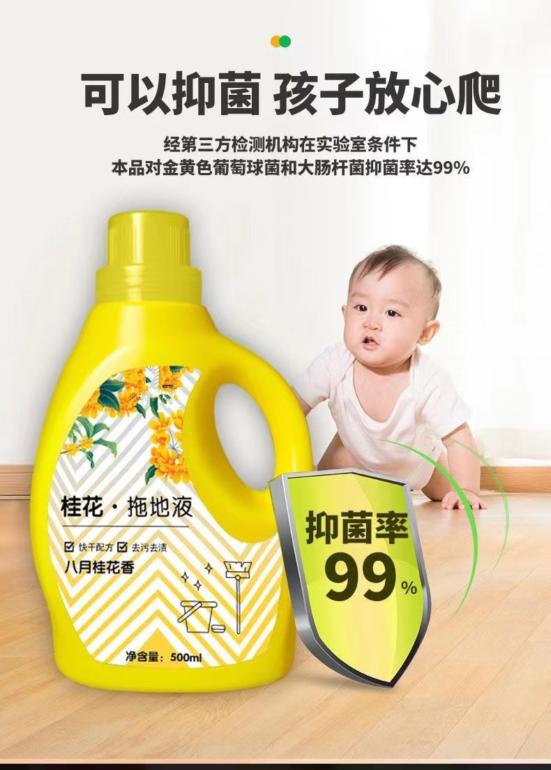 八月桂花拖地液地板清潔液瓷磚木地板清潔劑拖地家用清潔液強力祛