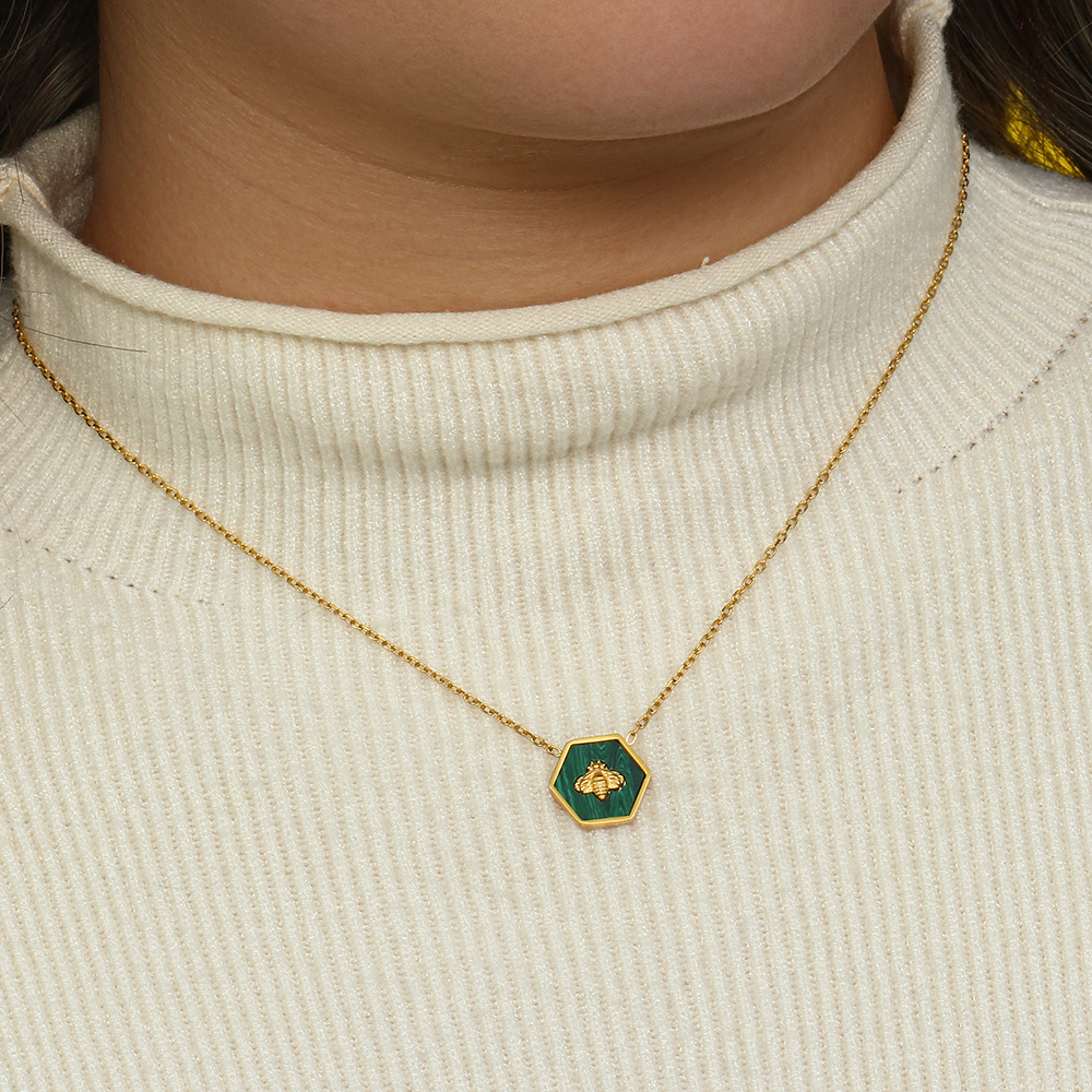 Cute Bee Stainless Steel Necklace Plating Stainless Steel Necklaces_colorza_5