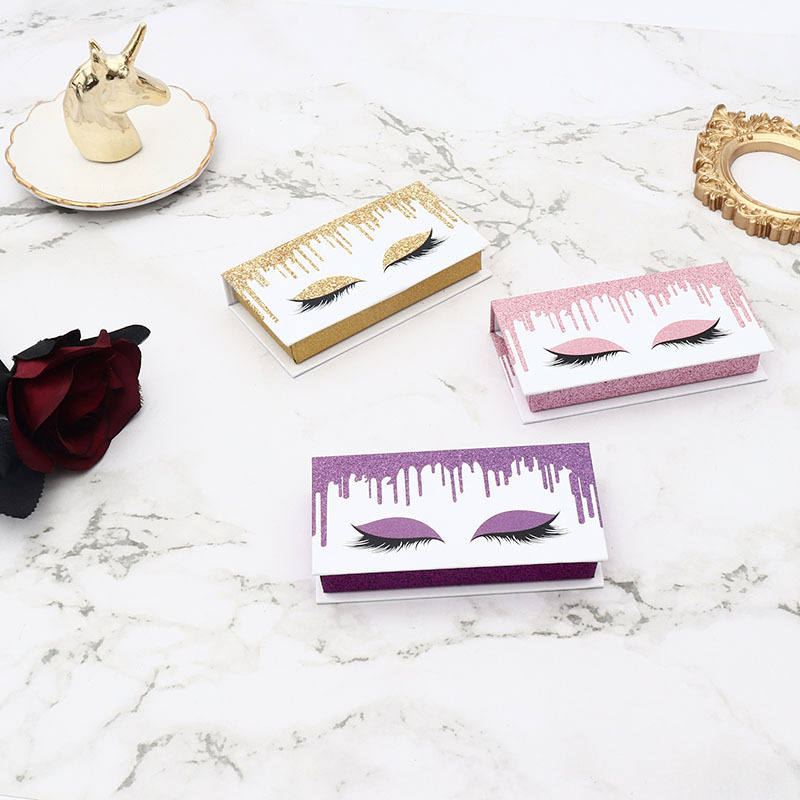 假睫毛大托睫毛盒精品包装盒水滴烫金密排睫毛盒3Dlogo 通货 现货