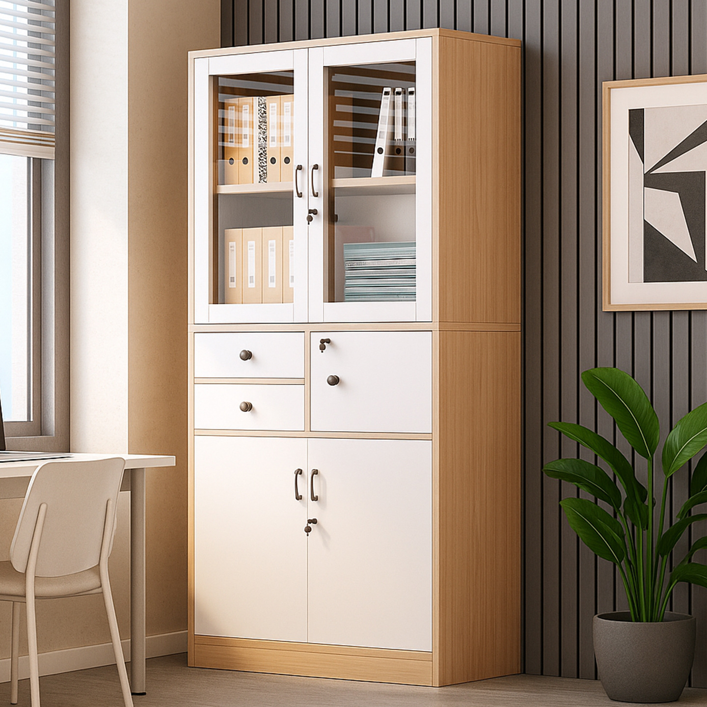 File Cabinet Storage Cabinet Office Information Cabinet Storage Cabinet Wooden Storage Cabinet Office Bookcase Floor-Standing File Cabinet