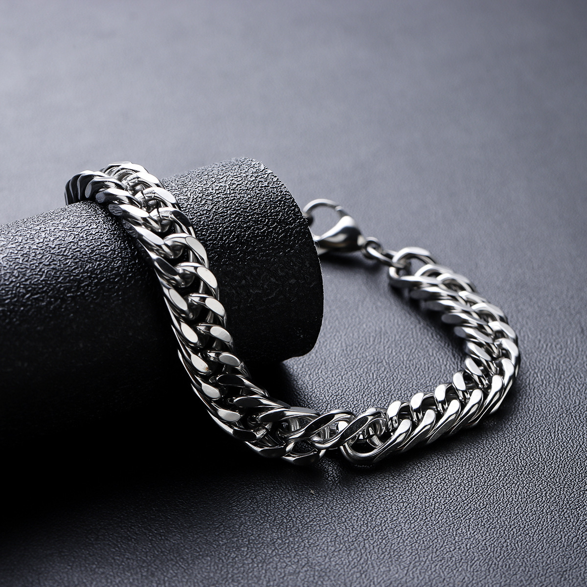 Bracelet À Maillons Polis En Acier Inoxydable Pour Homme_voghion.com