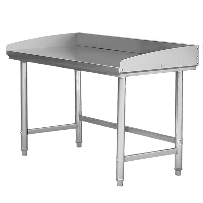 Wholesale stainless steel workbench three-sided barrier single-layer table kitchen cutting and kneading cutting board operating platform hotel use