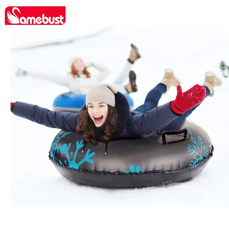 亚马逊直供充气滑雪圈成人冬季户外滑雪玩具PVC单人充气滑雪轮胎