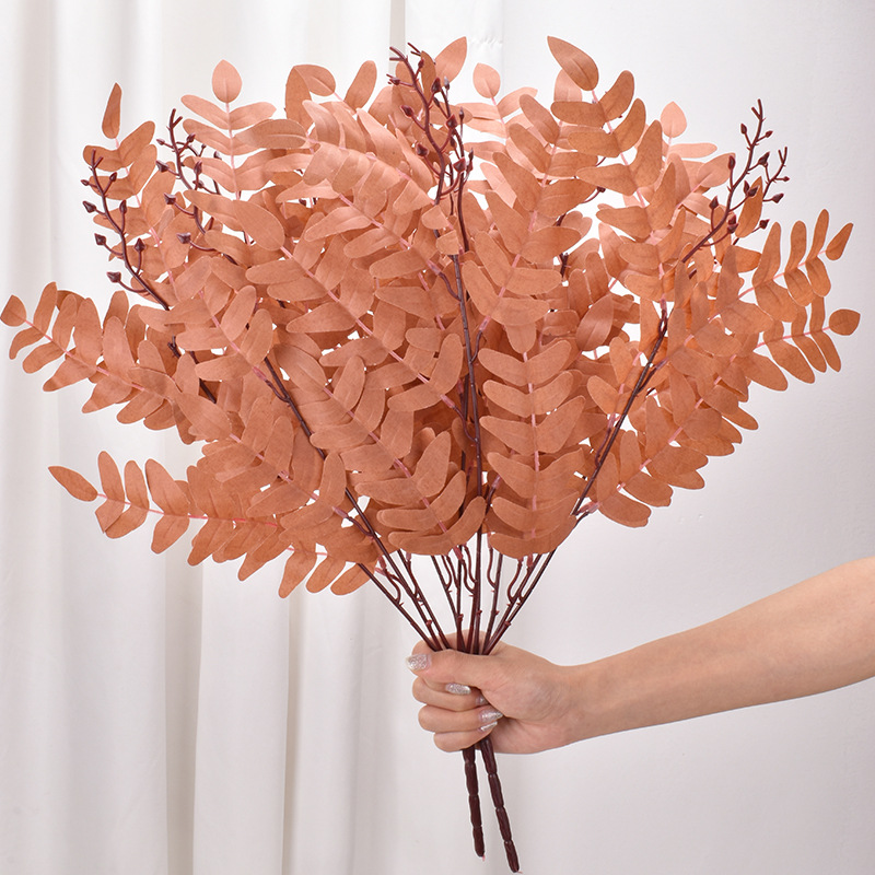 仿真槐樹葉把束婚慶家居路引排花會場布置假花仿真花禮堂花材植物