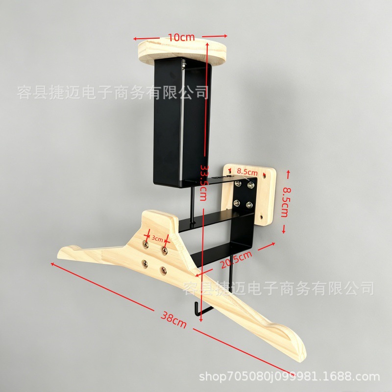 Tactical helmet wall-mounted storage rack, wall display rack for motorcycle enthusiasts, made of solid wood, does not damage motorcycle helmets