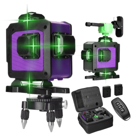 16线12线水平仪绿光贴墙贴地仪精度高自动打线十二线红外线水平仪