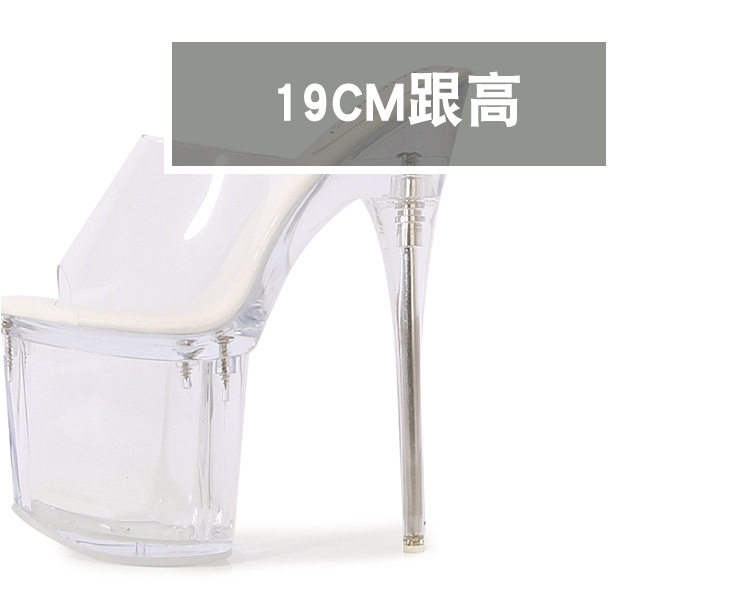 Sandal nữ cao gót siêu cao gót mảnh đế platform trong suốt mũi cá — Màu hồng, Màu trắng, Màu đen, Màu đỏ chi tiết 7