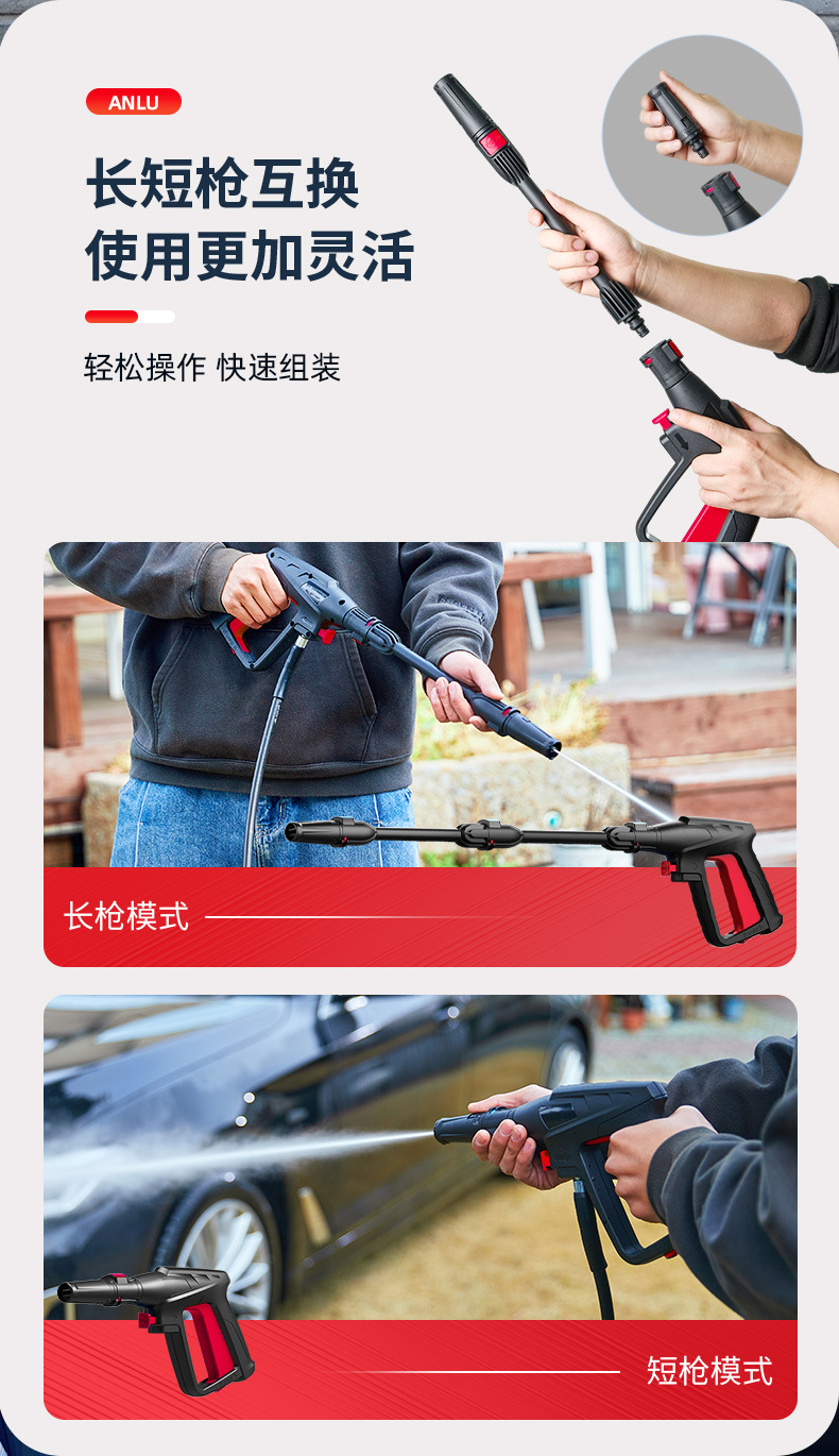 2000W high-power copper wire motor VCM-D Anlu car washer high-pressure water gun high-power 220V water pump household