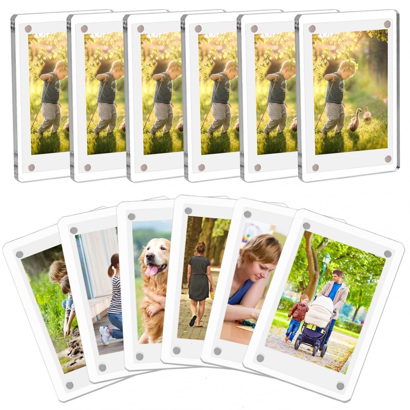 Colorful Acrylic Polaroid 3inch 4inch Photo Frame Transparent Magnetic Photo Wall Card Display Billboard Fridge Magnet