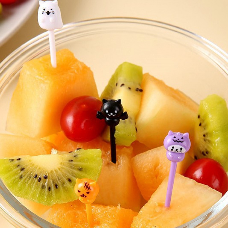 Japón hogar dibujos animados horquilla de fruta creativa para niños animales lindos horquilla de fruta de plástico set Bento stick