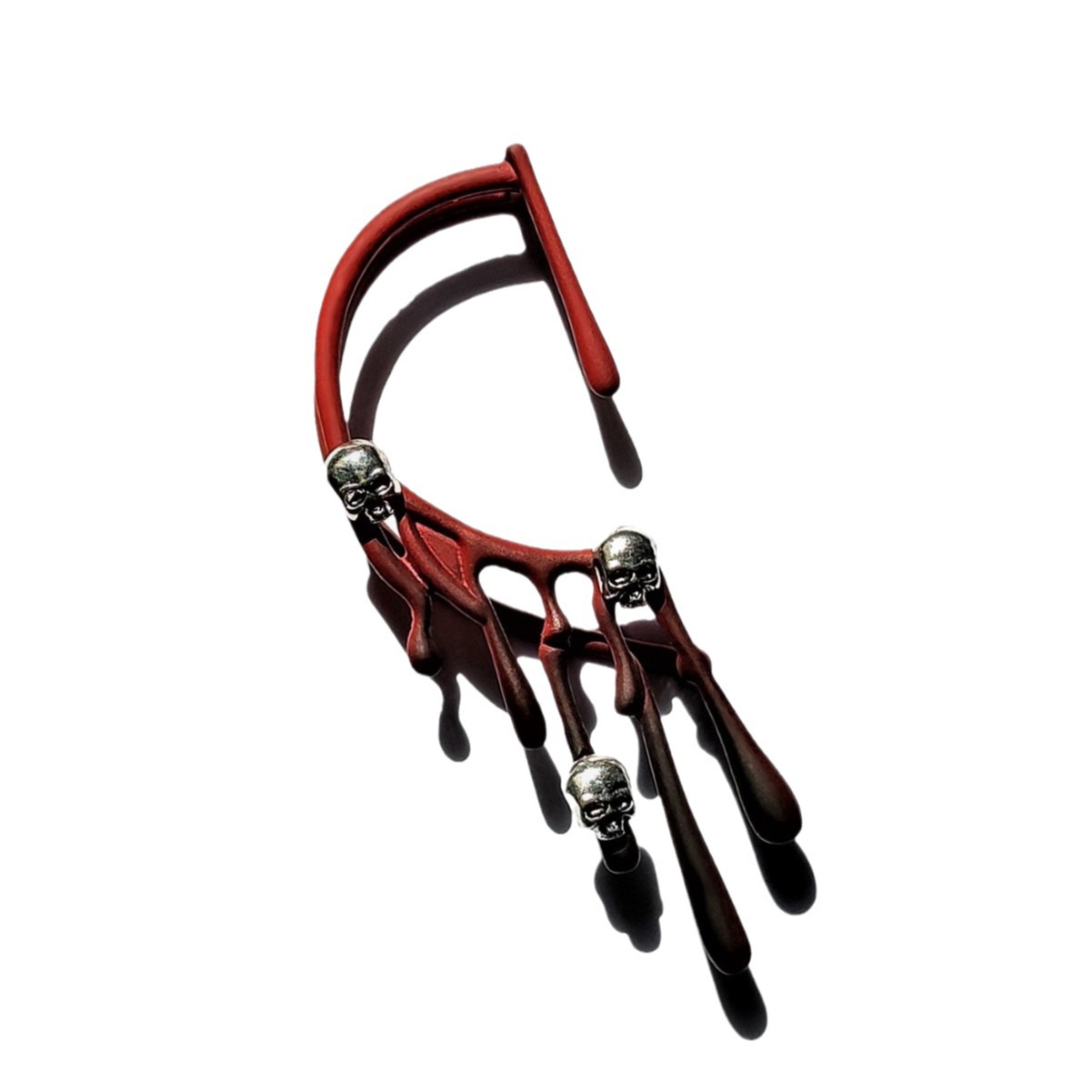 Halloween exaggerated lava earrings, wine red personalized cool wind earrings_voghion.com