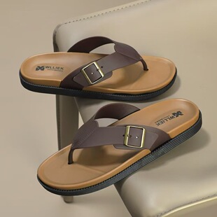New Men's Flip Flops 2025 Summer Outer Wear Non-slip Men's Slippers Beach Korean Style Men's Flip Flops