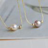 Fashionable universal necklace from pearl, chain for key bag , simple and elegant design, internet celebrity, wholesale