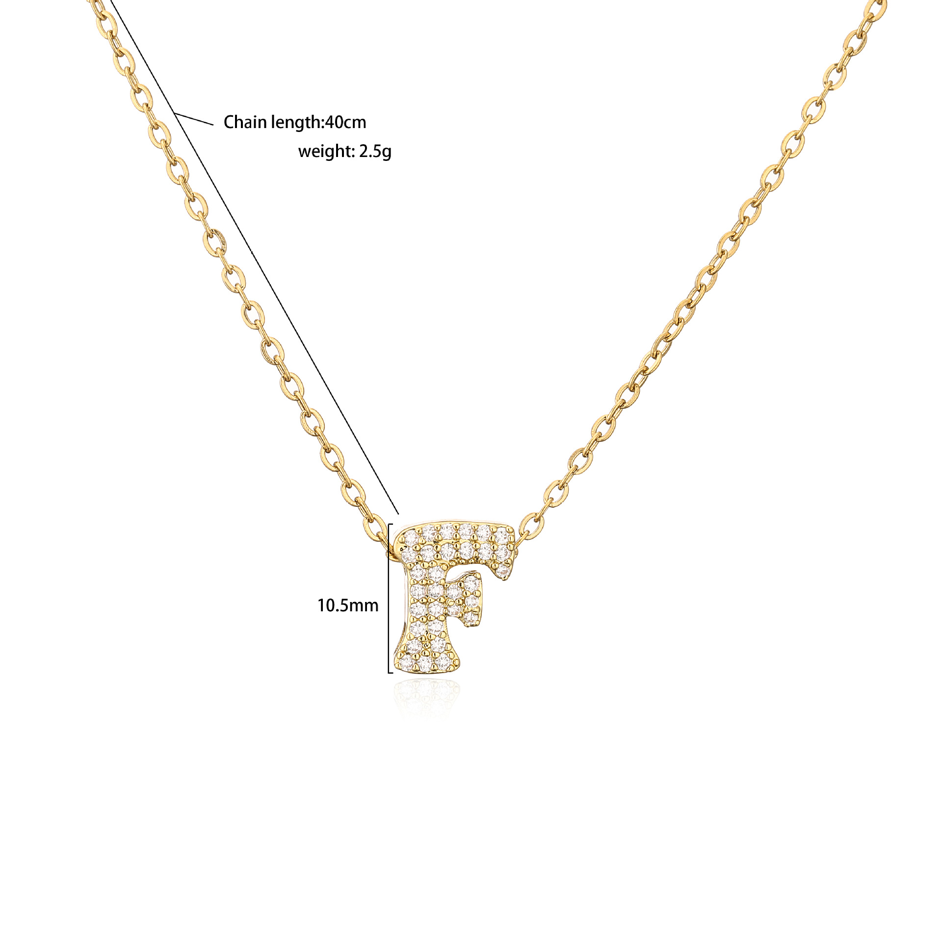 Simple Style Letter Copper Inlay Zircon Necklace 1 Piece