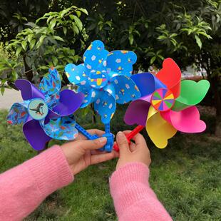 Children's Windmill Toy DIY Windmill Bicycle Scooter Windmill Cartoon Windmill Decoration Outdoor Stall Toy