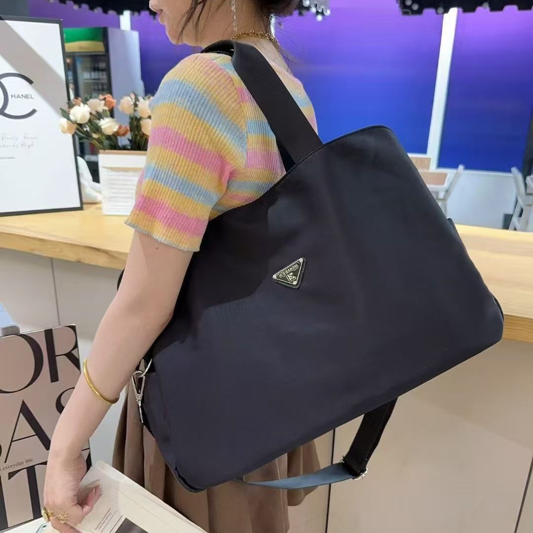Oxford Nylon Tote Bag For Women, Large Capacity Commuter Shoulder Bag, Laptop Bag, Travel Diaper Bag, Canvas Handbag - Thumbnail 4