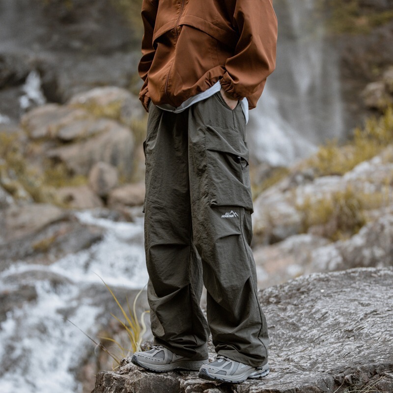 Mountain-Style Paratrooper Cargo Pants for Men, Spring and Summer Trendy Outdoor Functional Loose Casual Versatile Hiking Pants