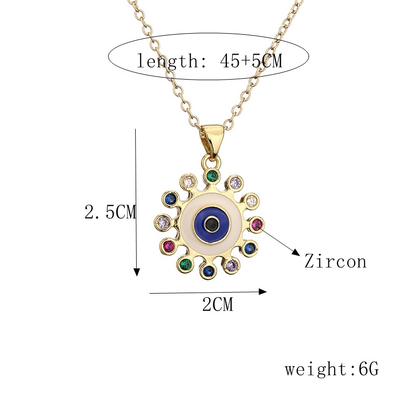 Fashion Devilu0027S Eye Copper Pendant Necklace Inlay Zircon Copper Necklaces