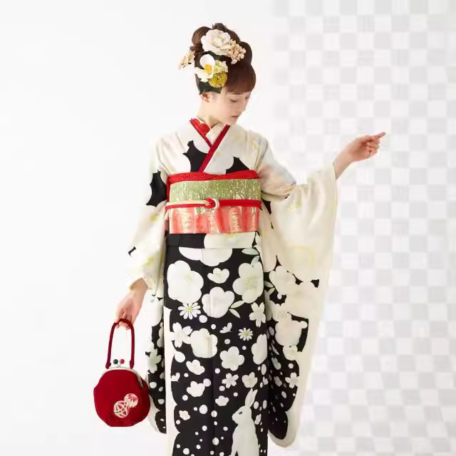 日本和服振袖正装传统和服全套挂里衬双层大振袖和服