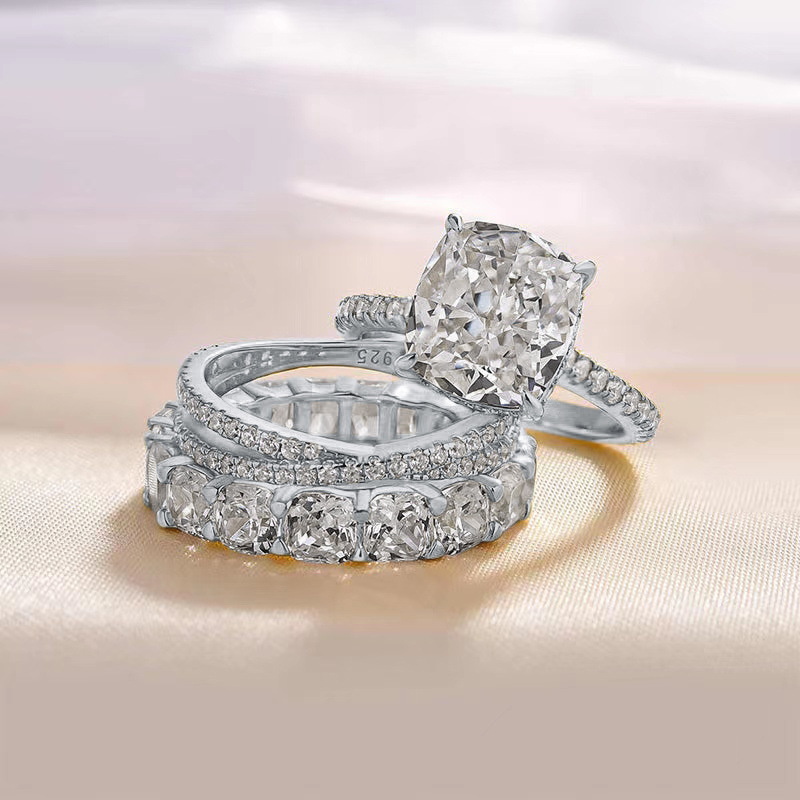 Anello da sposa in argento sterling 925 con zirconi 5A, stile europeo e americano, con taglio a fiore di ghiaccio, 10*10._voghion.com