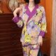 Shanghai Story Ice Silk Pajamas Short-sleeved Three-piece Set Women's Summer New Designer High-end Sense Home Clothes Jacquard Set