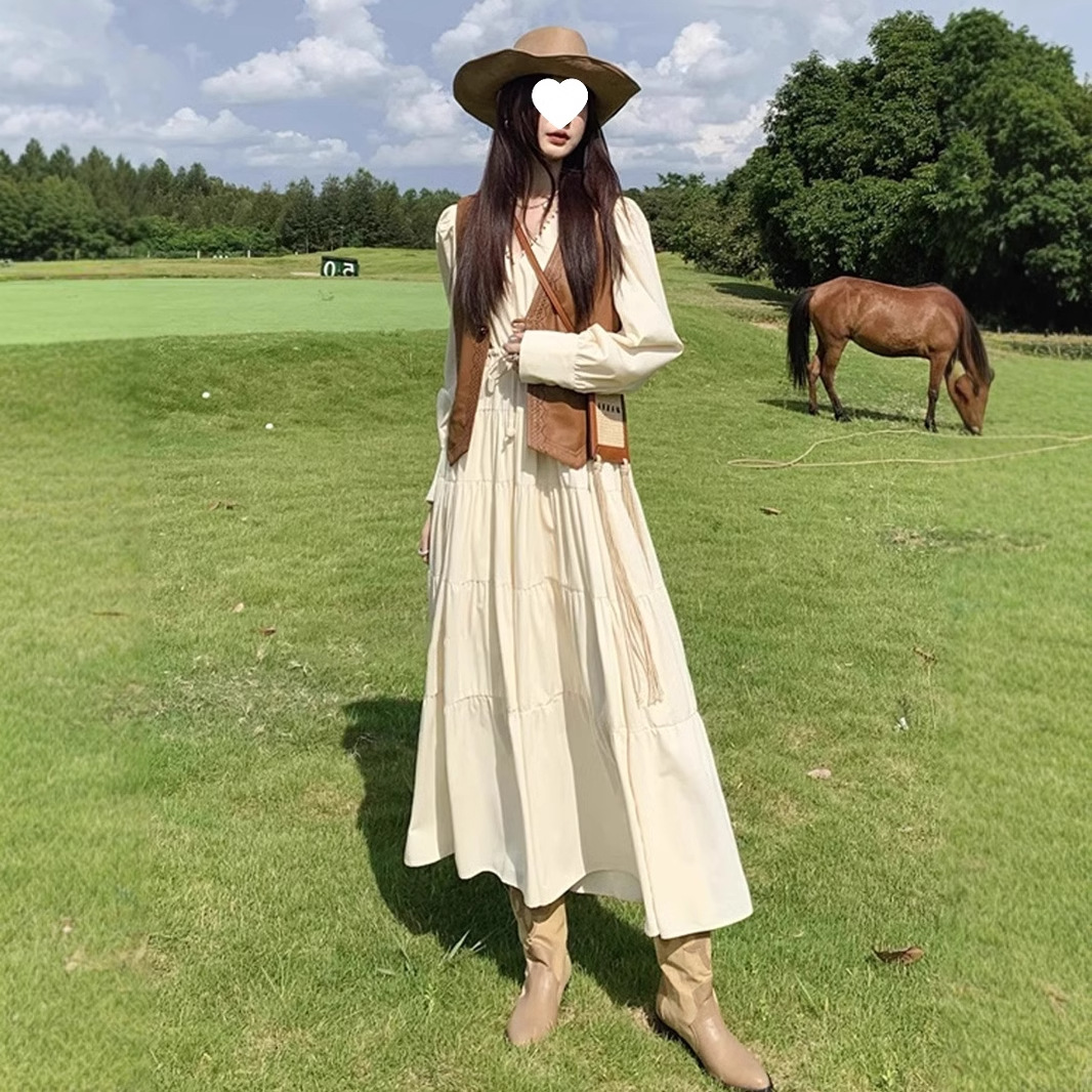 초가을 프랑스 작은 착용 하이 엔드 느낌 올해 인기있는 아름다운 하이 엔드 절묘한 원피스