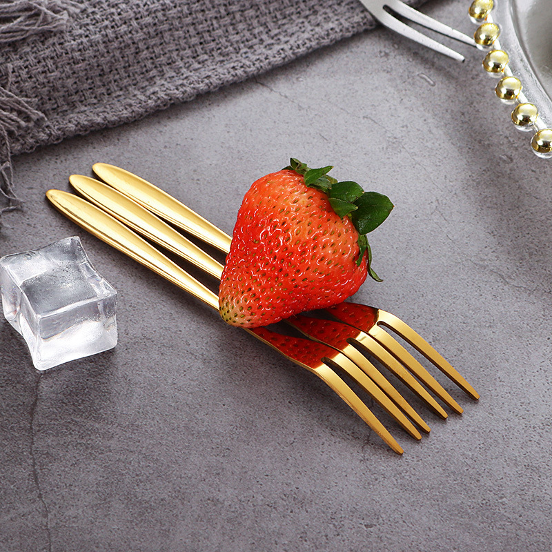 Vajilla de acero inoxidable tenedor de fruta hogar creativo tenedor de dos dientes tenedor de pastel de luna hotel exquisito postre tenedor imprimible LOGO