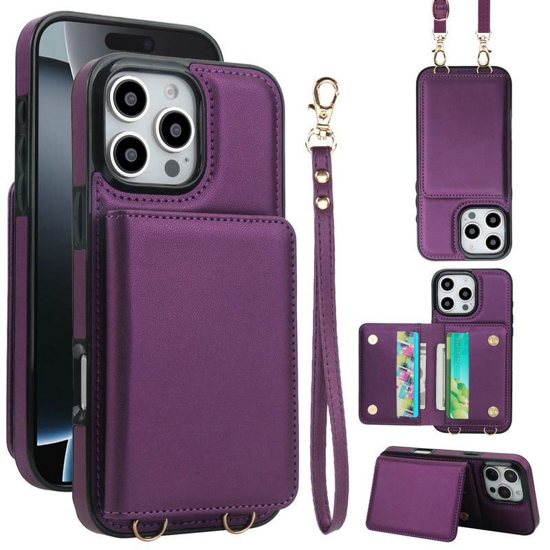 Suitable for Apple 18Promax Rfid Anti-Theft Phone Case and Samsung S26Ultra Wallet-Style Phone Leather Case