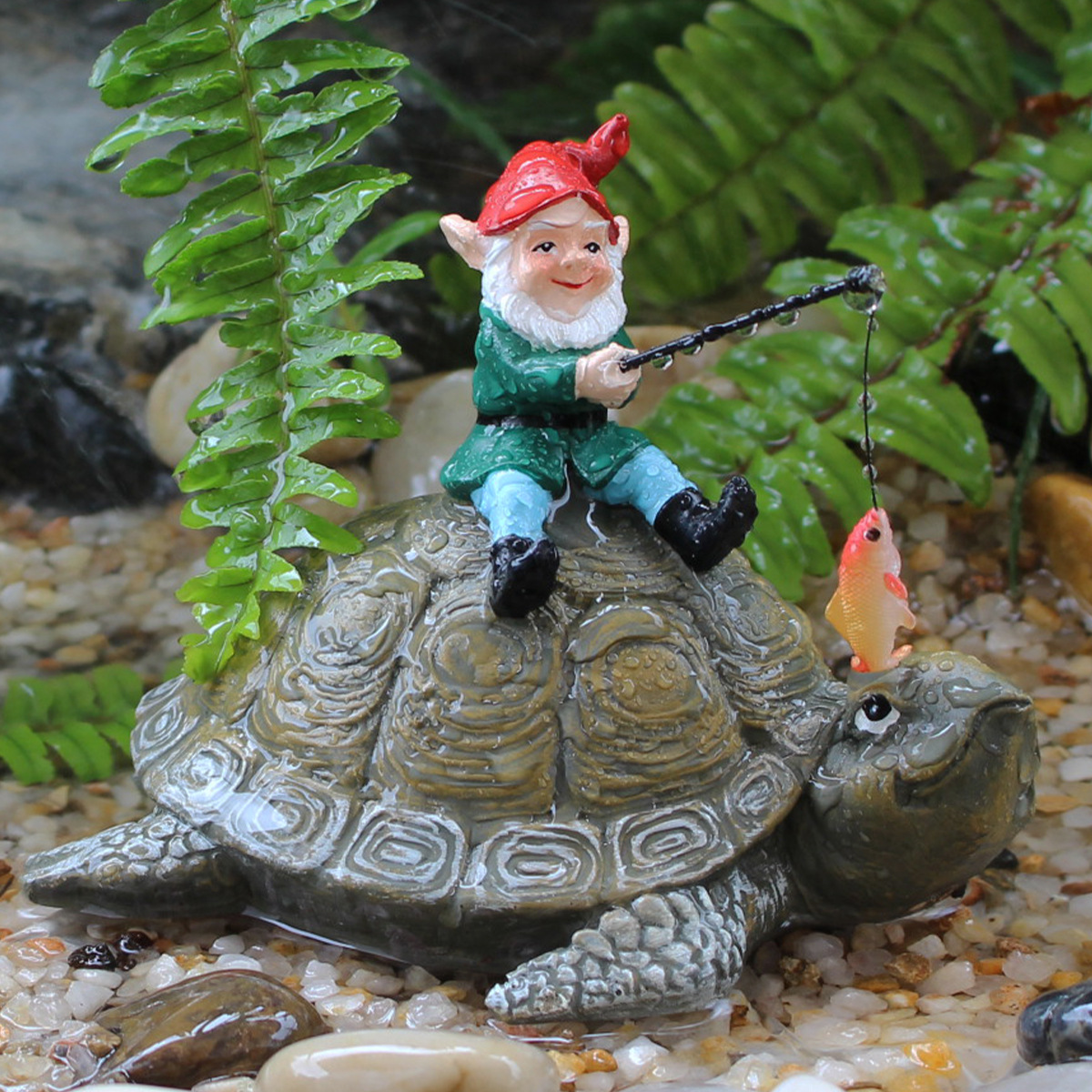  new resin ornaments courtyard decoration gardening gnome mount turtle fishing dwarf statue micro-landscape now
