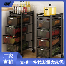 厨房蔬菜收纳置物架用品家用大全多功能落地夹缝储物柜多层果篮子