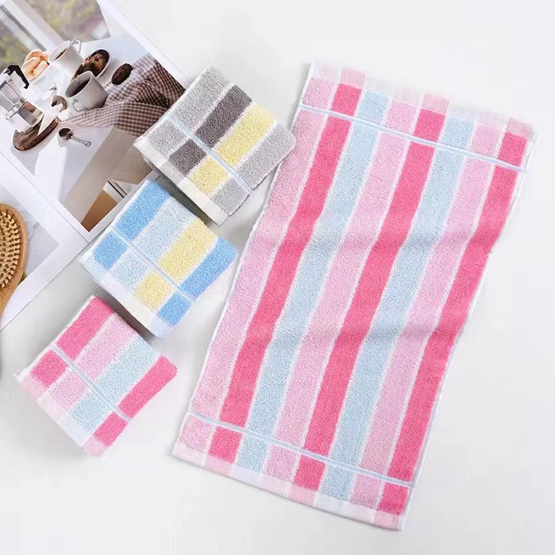 Three-color striped children's towel cotton children's towel for boys and girls, babies, small face towels for home use, soft and absorbent small towels