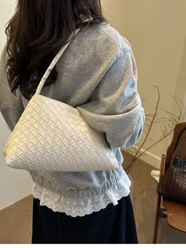 Summer Weave Underarm Bag for Women 2025 New Arrival High-End Style Versatile Retro Shoulder Bag with Detachable Strap Small Mother and Daughter Bags