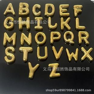 Cross-Border European and American Style Bubble Stainless Steel Chubby Letter Necklace Design Titanium Steel Clavicle Chain Pendant Letter Pendant