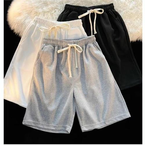 Summer Checked Solid Simple Short Shorts Men's Fashion Brand Loose Outerwear Beach Pants Casual Sports Five-Eighth Inseam Pants