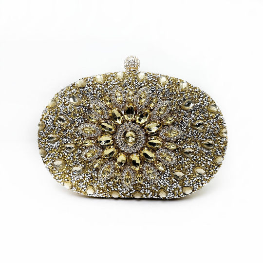 2025 Cross-border New Sunflower Evening Bag Fashion Banquet Clutch Bag All-match Dress Evening Bag Diamond Women's Bag