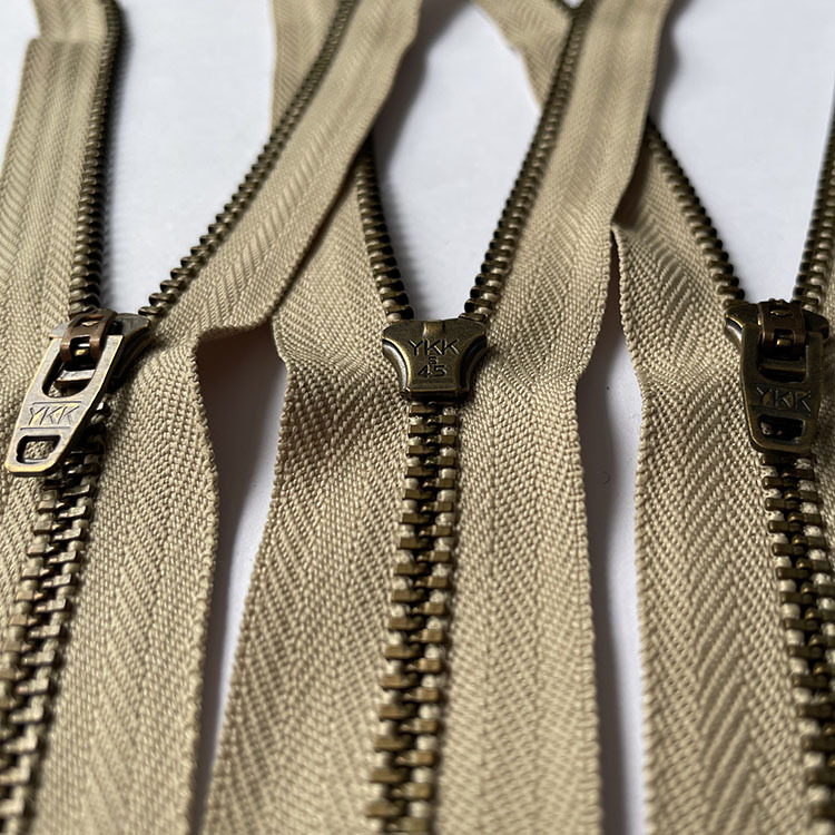 现货YKK拉链3号青古铜闭口弹簧头GSN8牛仔裤男女短裤用门禁拉锁